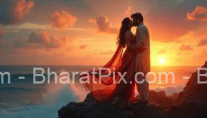 AI generated Indian couple kissing