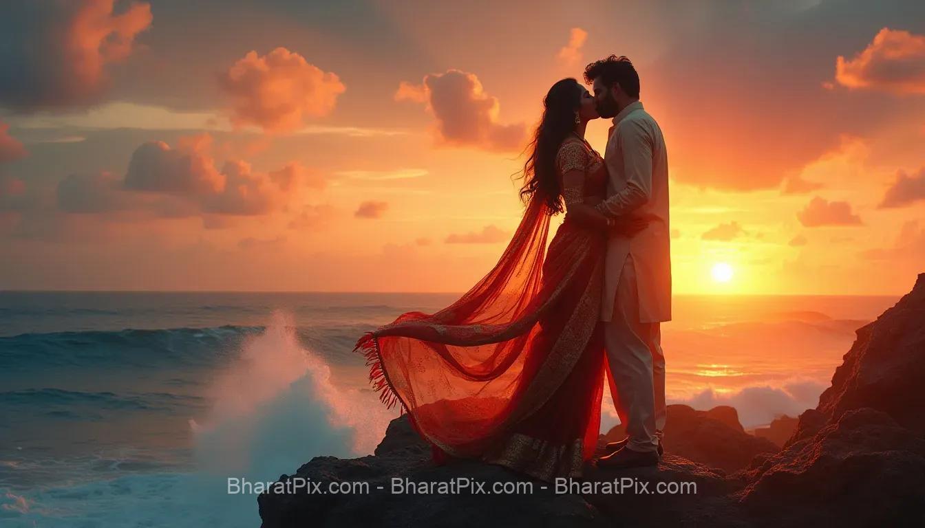 AI generated Indian couple kissing