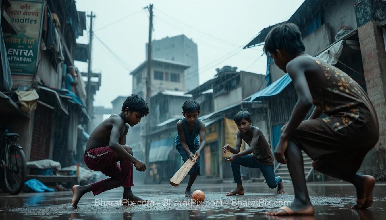 Indian gully cricket images