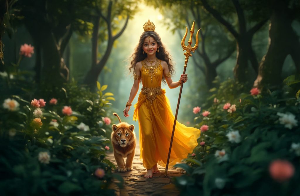 Download Devi Durga AI images as wallpaper or any kind of religious purpose.