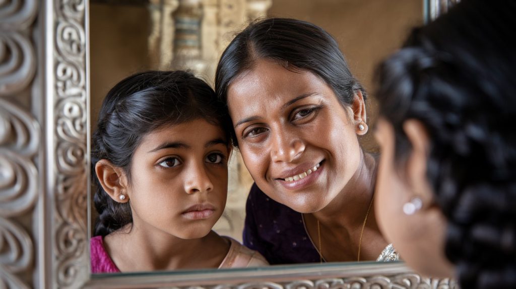 Indian Mother and Daughter