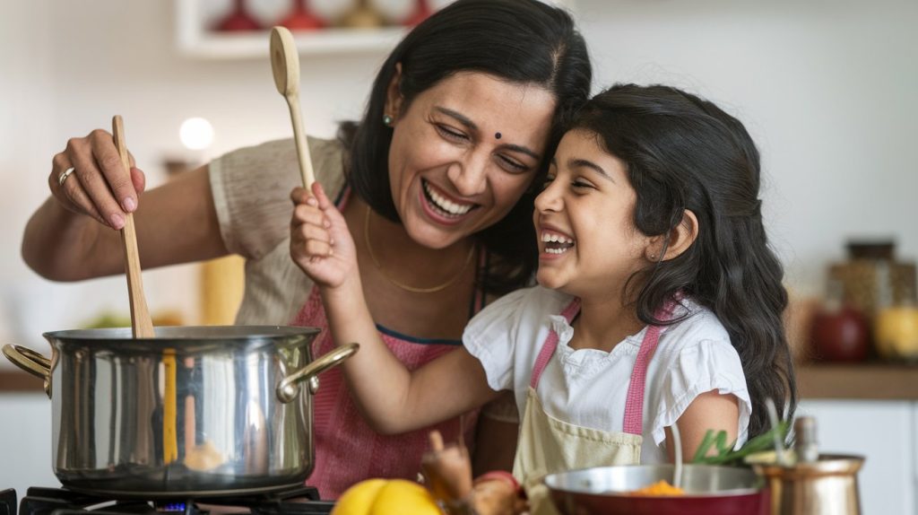 Indian Mother and Daughter