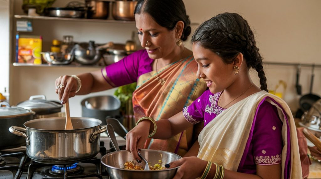 Indian Mother and Daughter