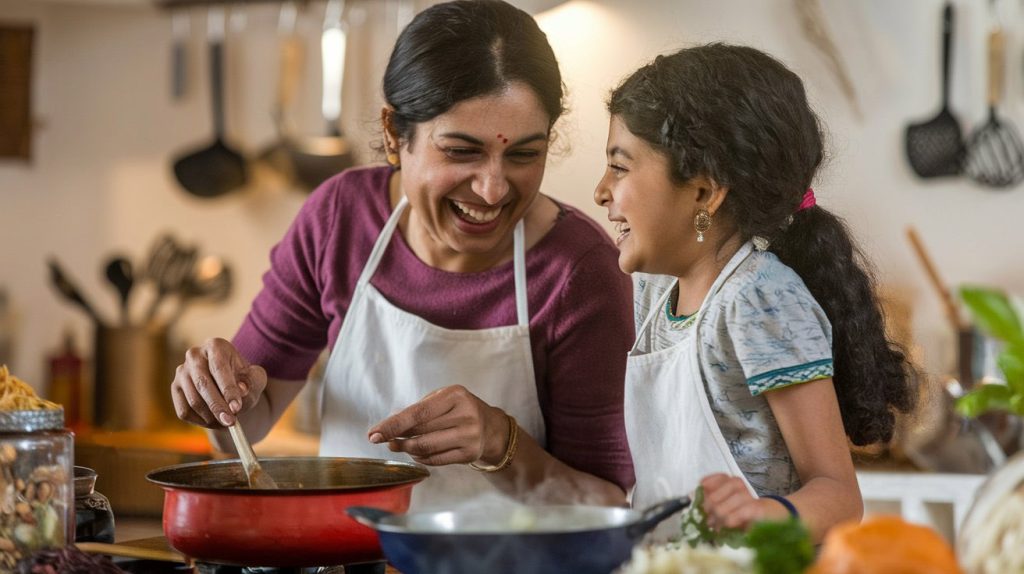 Indian Mother and Daughter